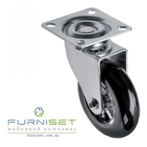 Ролик GTV Brazylia ЧОРНИЙ з майданчиком d-75, Н-90 мм