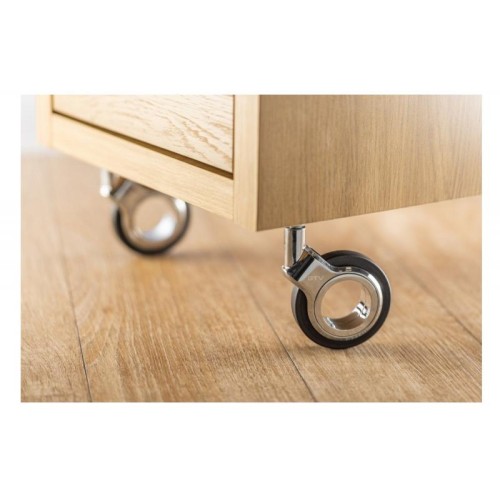 Ролик GTV GIRA Чорний/хром із майданчиком зі стопором D-75мм H-107мм - KM-GIRA-75MM-ZH-20