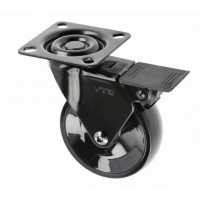 Ролик GTV CALIBRO чорний/хром з майданчиком зі стопором d-75, Н-90 мм
