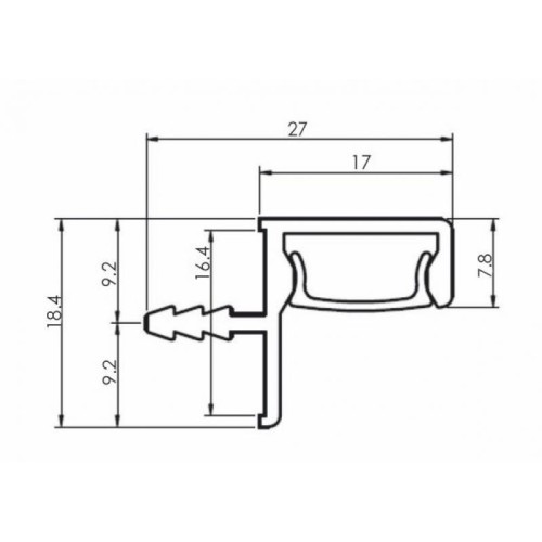 Профіль FB у верхній модуль під підсвічування Led 5,95м білий - 11184