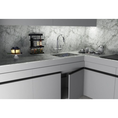 Профіль ручка накладна торцева Н2 для плити 18 мм чорний L-3950 мм - 13985