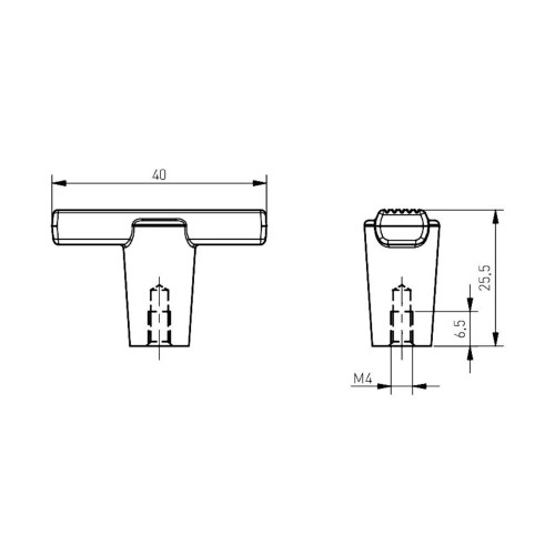 Ручка меблева RAY графіт світла кнопка - GZ-RAY-1-25