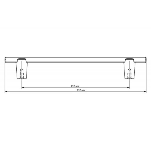 Ручка меблева RAY чорний мат. C-192мм L-232мм - UZ-RAY-192-20M