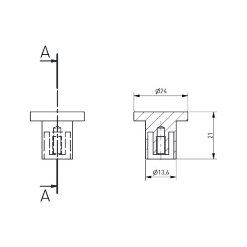 Ручка мебельная SPOT инокс кнопка - GZ-SPOT-1-06