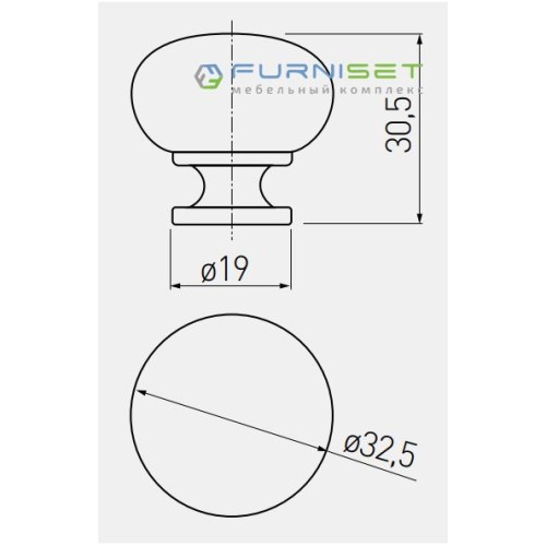 Ручка мебельная кнопка GTV Bergamo шампань - GS-BERGA-1-90