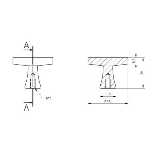 Ручка меблева DUNE золото кнопка - GZ-DUNE-1-16