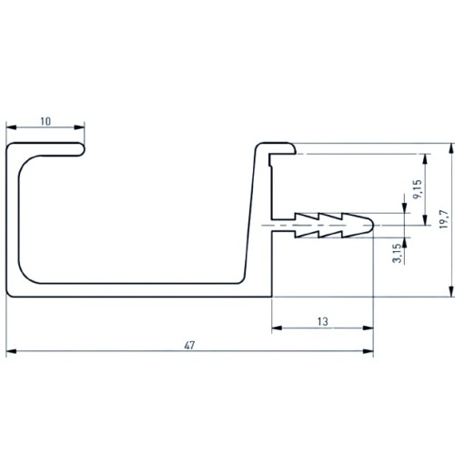 Ручка меблева GTV FIRM алюміній C-3500 профільна - PA-FIRM-C3500-05