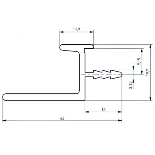 Профіль ручка врізна торцева GTV FIRM L білий L-3500 мм - 14746