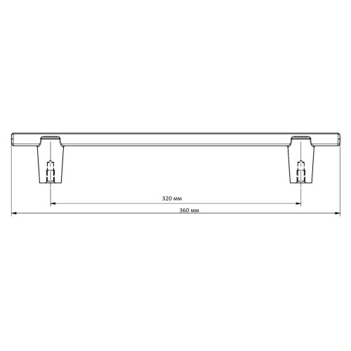 Ручка меблева RAY чорний мат. C-320мм L-360мм - UZ-RAY-320-20M