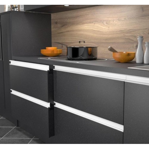 Профіль ручка накладна торцева Н3 для плити 18 мм білий L-3950 мм - 13987