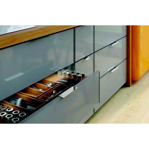 Ручка меблева торцева HEXI чорна L=160мм