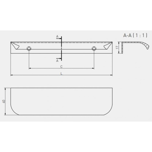 Ручка мебельная HEXA белая C-160мм L-190мм - UA-HEXA-160-10M