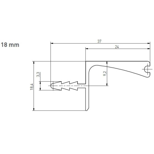 Профиль-ручка торцевая VELLO,для плиты 18мм, Чёрный, L-3000 мм - PA-VELLO-WN3M18-20M