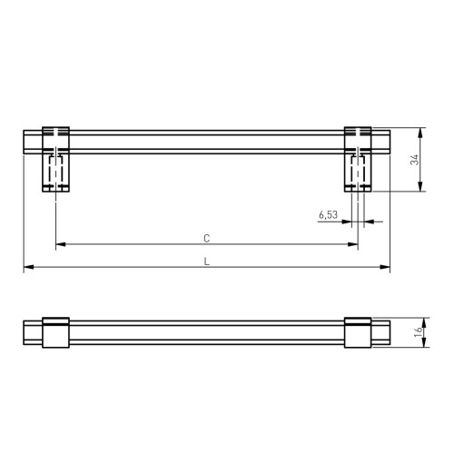 Меблева ручка IMPERIAL чорний мат. C-320мм L-354мм - UZ-IMPERIAL-320-20M