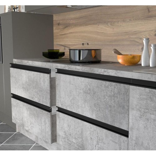 Профіль-ручка накладна торцева Н3 для плити 18 мм чорний L-3950 мм - 13988