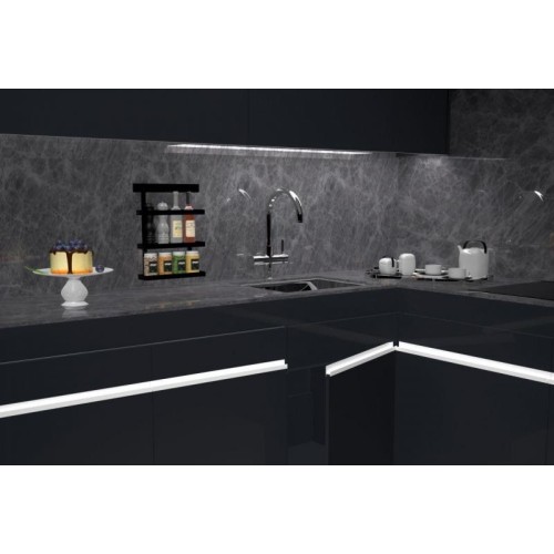 Профіль ручка накладна торцева Н2 для плити 18 мм білий L-3950 мм - 13984