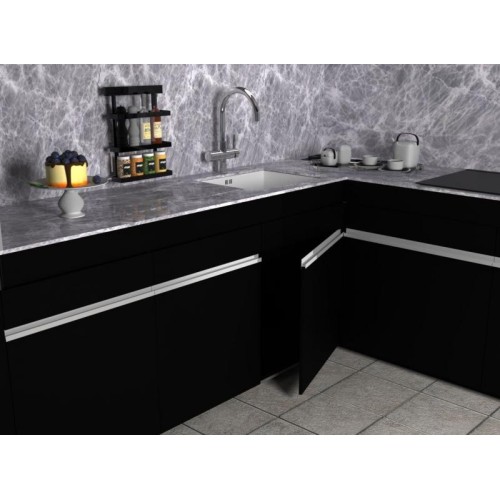 Профіль ручка торцева накладна Н2 для плити 18 мм алюміній L-3950 мм - 13983