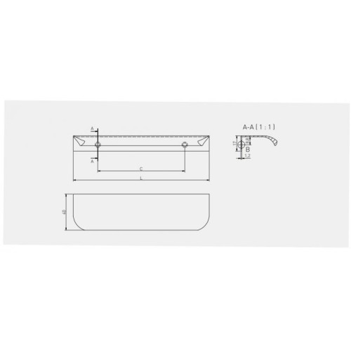 Ручка GTV HEXA 360 мм, інокс - 16388