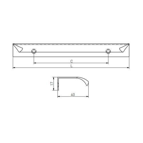 Ручка мебельная торцевая HEXA Хром C=320 mm - UA-HEXA-320-01