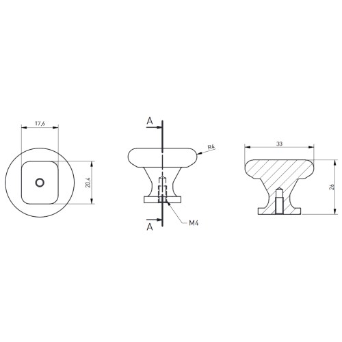 Ручка меблева LORENA блискуче золото кнопка - GZ-LORENA-1-03