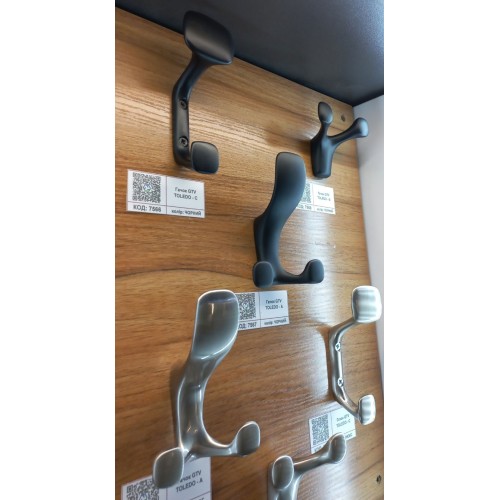 Гачок меблевий TOLEDO A0 чорний матовий - WZ-TOLED-A0-20M