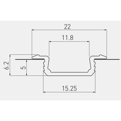 Алюмінієвий профіль GTV LED врізний білий L-3000мм - PA-GLAX3M-AL-10