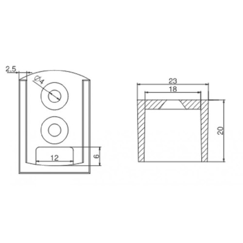 Кріплення REJS LUMINO до прямокутної штанги LED (1 комп.=2 шт.+4 гвинти) білий - 15471