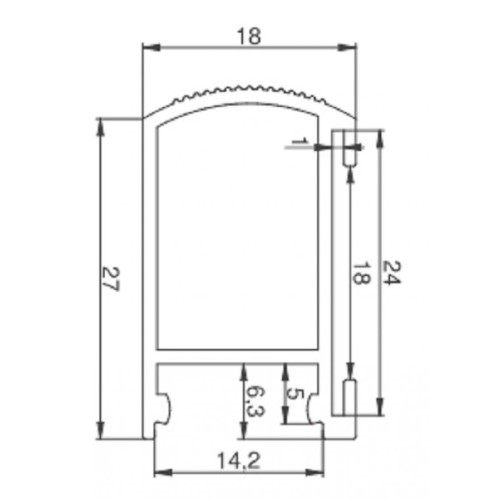 Профіль-штанга для гардеробу з LED-підсвічуванням REJS Lumino, чорний, L-2000 мм - 15464