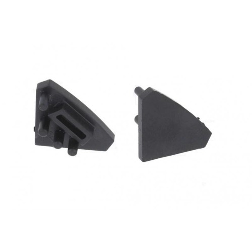 Заглушка GTV к LED профилю угловому накладному черный - PA-ZASGLAXNKKT-20M