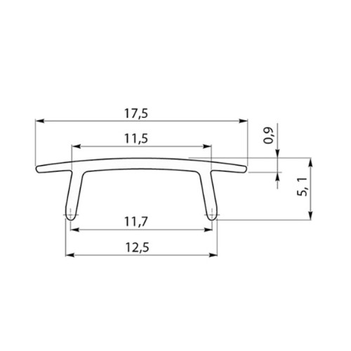 Диффузор GTV для алюминиевого LED профиля 3м черный матовый - PA-OSCLGLAX3M-00