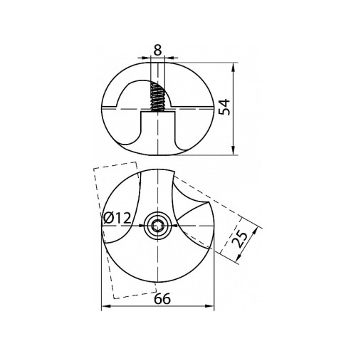 Соединение R-6DX/25 двойное правое для трубы D-25 мм, хромированное, металл - 1000