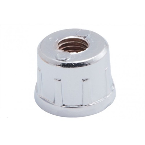 Заглушка металлическая R-12M с резьбой для трубы диаметром 25 мм, хромированное покрытие, высота 16 мм - 4312