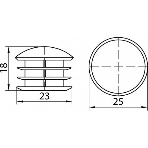 R-17/25 Заглушка плоска хромована для труби D-25 мм - 353