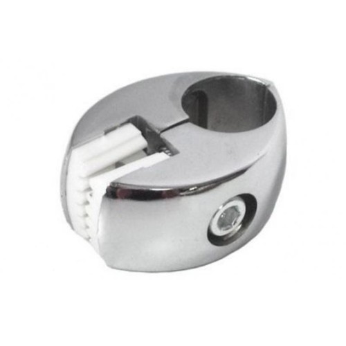 R-7 з'єднання одностороннє для скла та труби D-25 мм хромоване 45 мм x 62 мм - 349