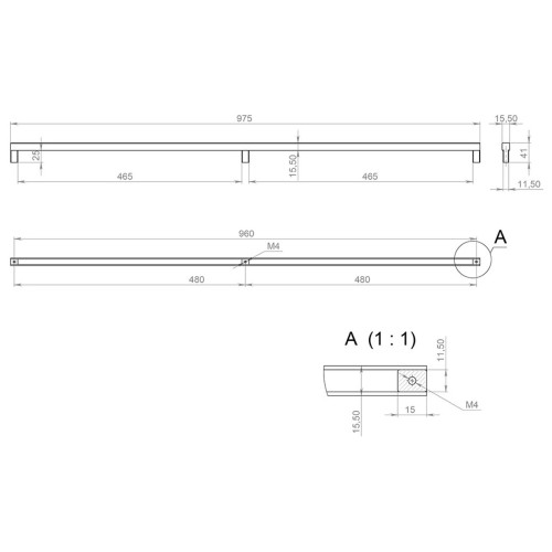 Ручка меблева Virno Lines чорний 409/960 - 11762