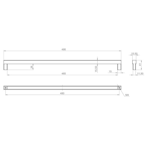 Ручка меблева Virno Lines нікель браш 409/480 - 11759