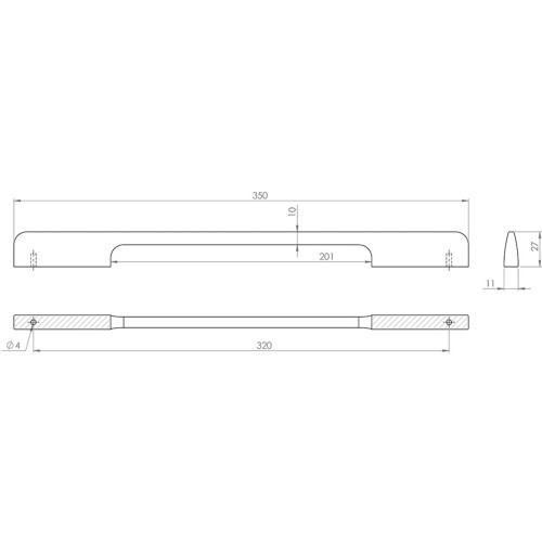 Ручка меблева VIRNO LINES нікель браш 406/320 - 11750
