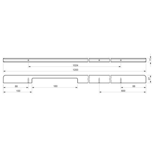 Ручка меблева VIRNO LINES нікель браш 406/1024 - 11526