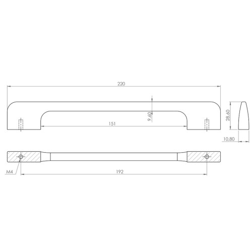 Ручка мебельная VIRNO LINES хром 406/192 - 11748