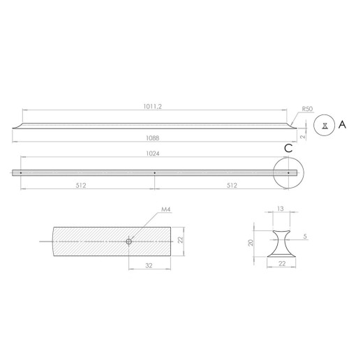 Ручка меблева Virno Lines нікель браш 408/1024 - 11752