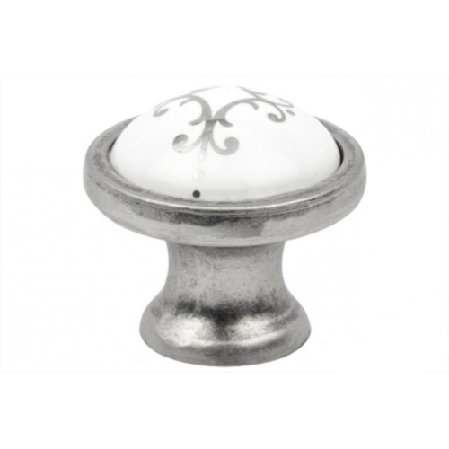 Ручка меблева кнопка Virno Azure WTC A19 срібло 100R-3292