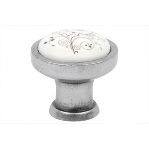 Ручка меблева кнопка Virno Azure WTC A12 срібло 103R-3329