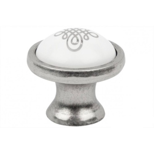 Ручка меблева кнопка Virno Azure WTC A17 срібло 100R-3287