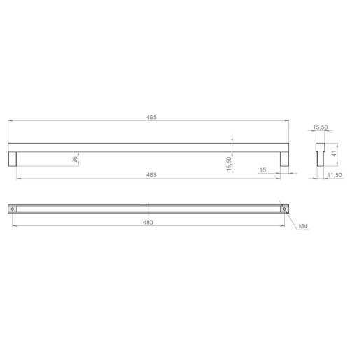 Ручка меблева Virno Lines чорний 409/480 - 11064