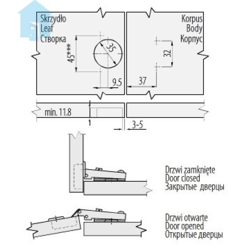 Петля GTV накладна - zp-bicn090be