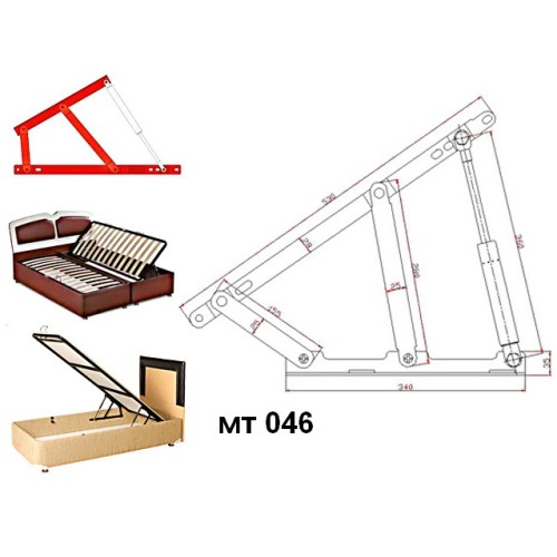 Механізм підйому ліжка мт 046