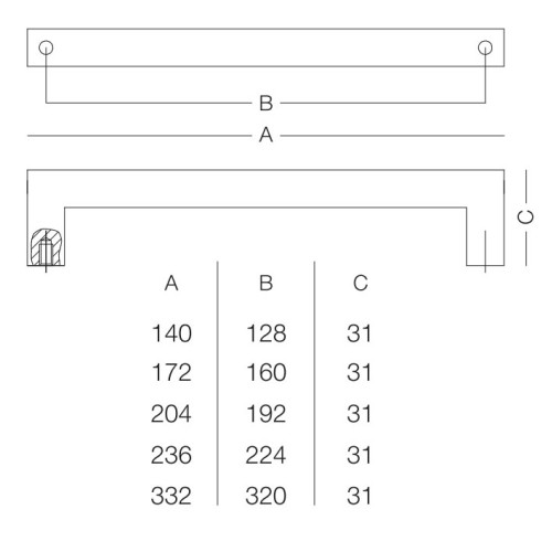 SS-1024-320 black Ручка для меблів чорна з нержавіючої сталі - ss-1024-320_black