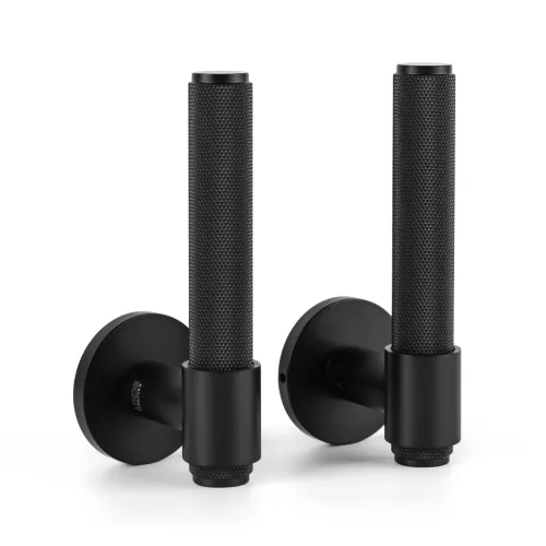 Ручка для дверей TEHNO на круглій розетці, чорний