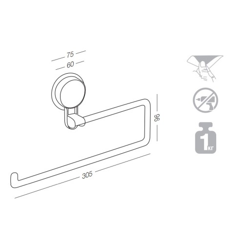 Тримач клейкий для паперових рушників BP-10 пластиковий білий - BP-10 білий