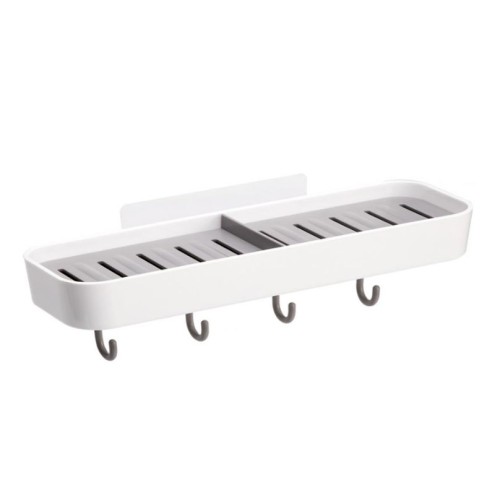 Мильниця подвійна клейка з гачками BP-11 пластикова біла - BP-11 біла